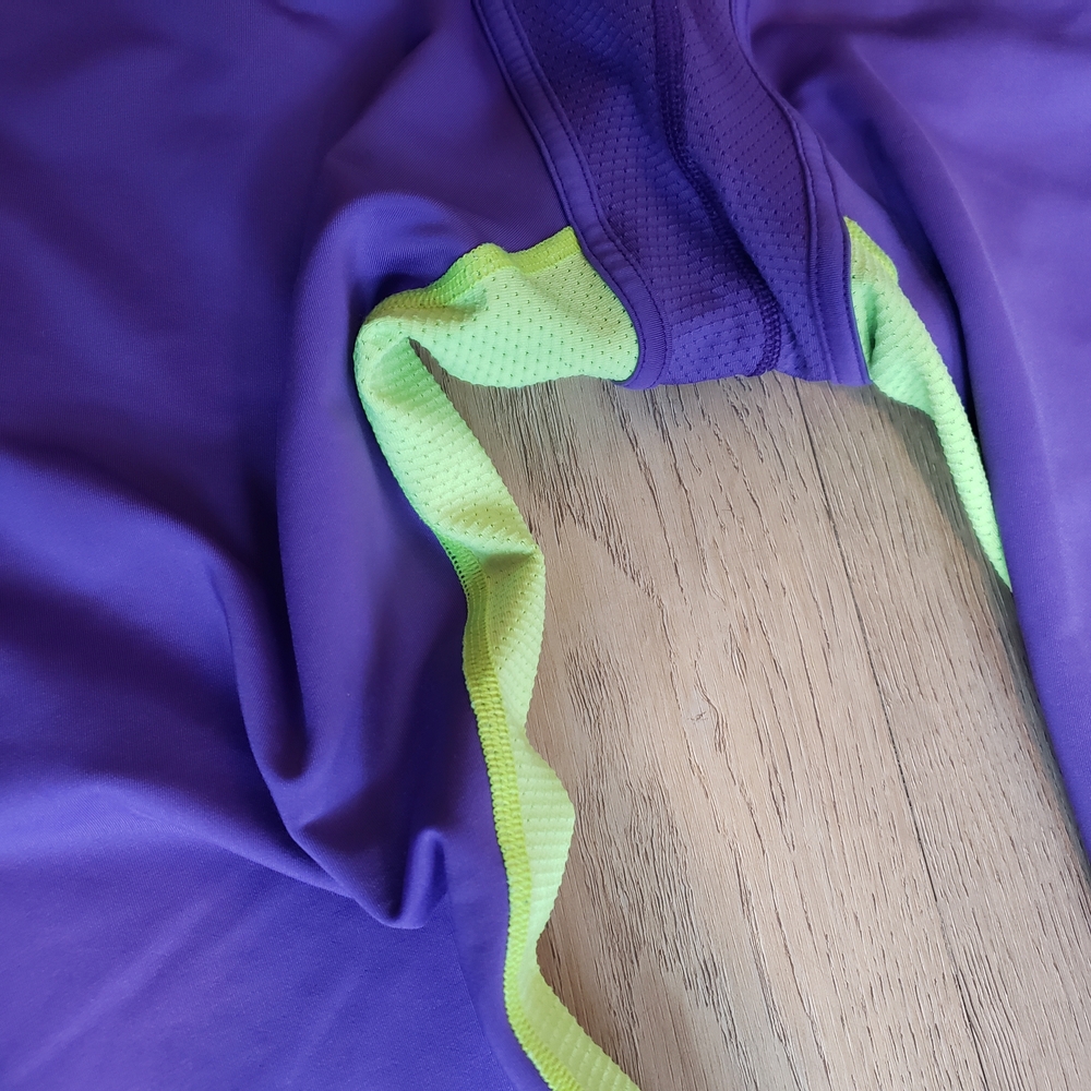 Nike Pro Combat HYPERWARM Purple and Green Leggings - Picture 5 of 8